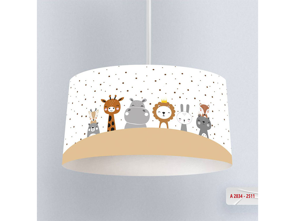 لوستر ست لوازم اتاق کودک قطر 30 سانتی متر طرح حیوانات