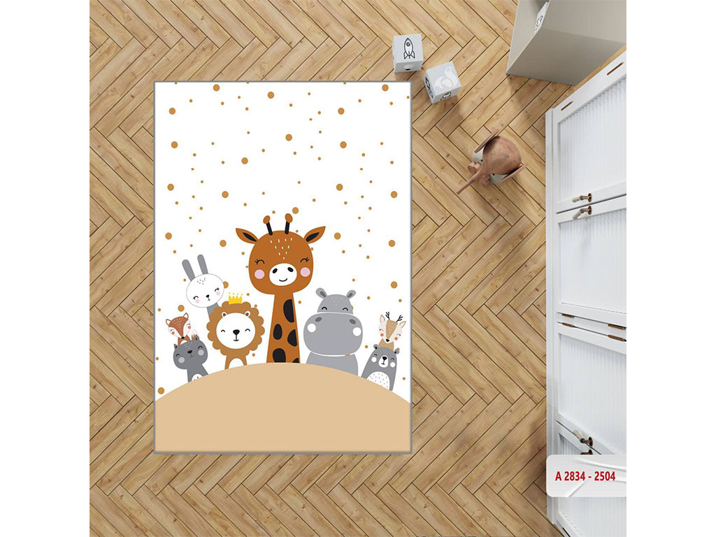 فرش ست لوازم اتاق کودک مدل تیپ 2 (سایز 145*100) طرح حیوانات