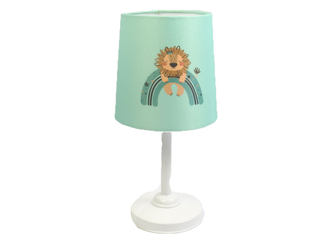 آباژور مخروطی ست لوازم اتاق کودک طرح شیر و رنگین کمان