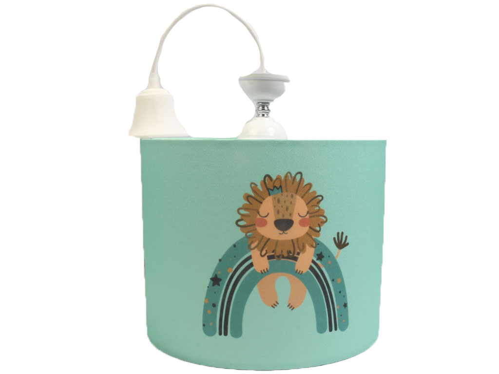 لوستر ست لوازم اتاق کودک قطر 30 سانتی متر طرح شیر و رنگین کمان