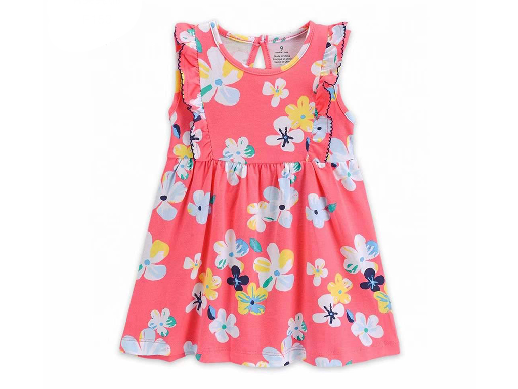 پیراهن آستین حلقه ای دخترانه طرح گل دار کارترز carters