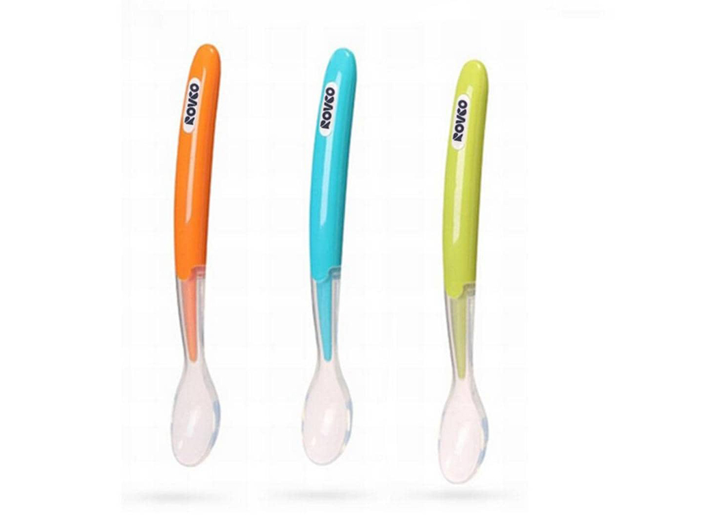 قاشق نوزادی سر سیلیکونی قابدار رووکو ROVCO