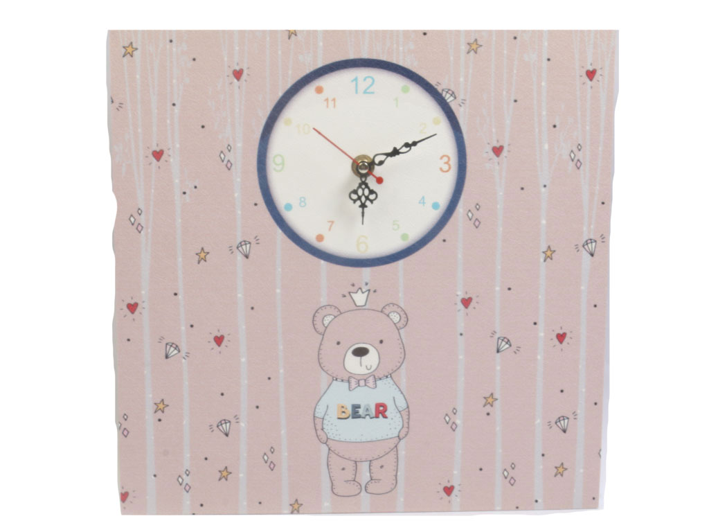 ساعت دیواری ست لوازم اتاق کودک (سایز 30*30) طرح تدی