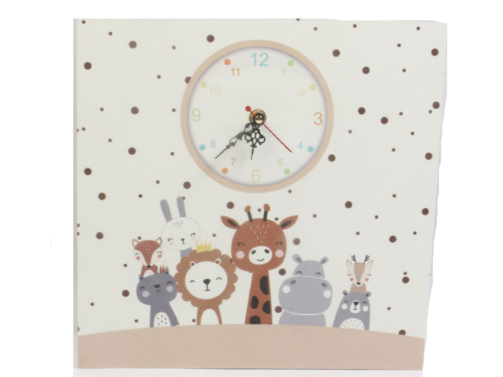 ساعت دیواری ست لوازم اتاق کودک (سایز 30*30) طرح حیوانات