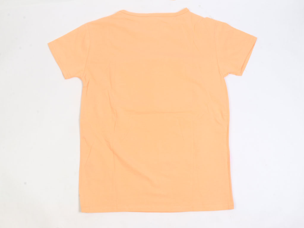 تیشرت آستین کوتاه دخترانه نارنجی رنگ طرح هلوکیتی