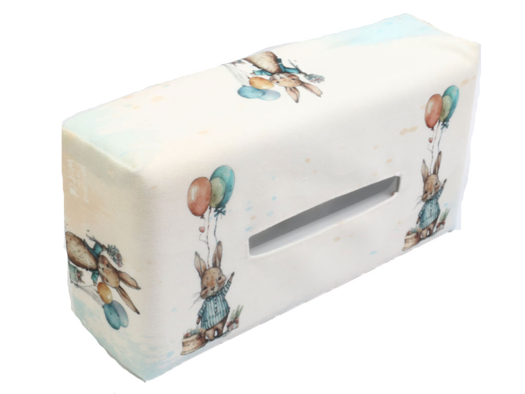 جعبه دستمال کاغذی ست لوازم اتاق کودک طرح خرگوش و کیک