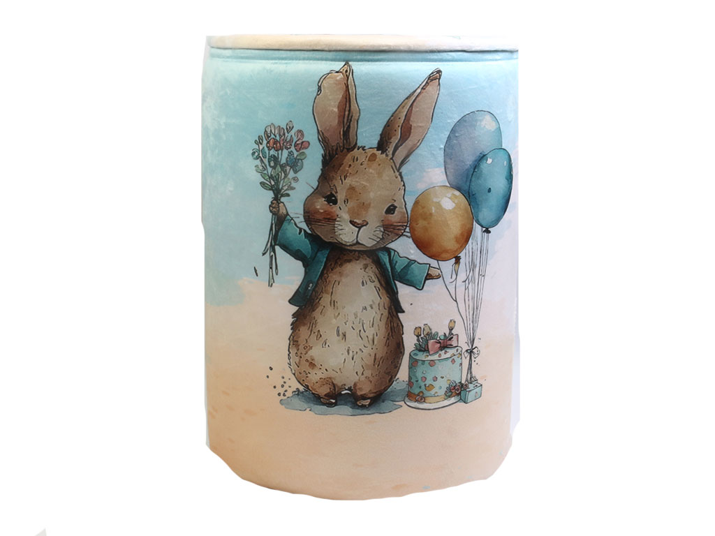 سبد بازی ست لوازم اتاق کودک مدل طلقی درب دار طرح خرگوش و کیک