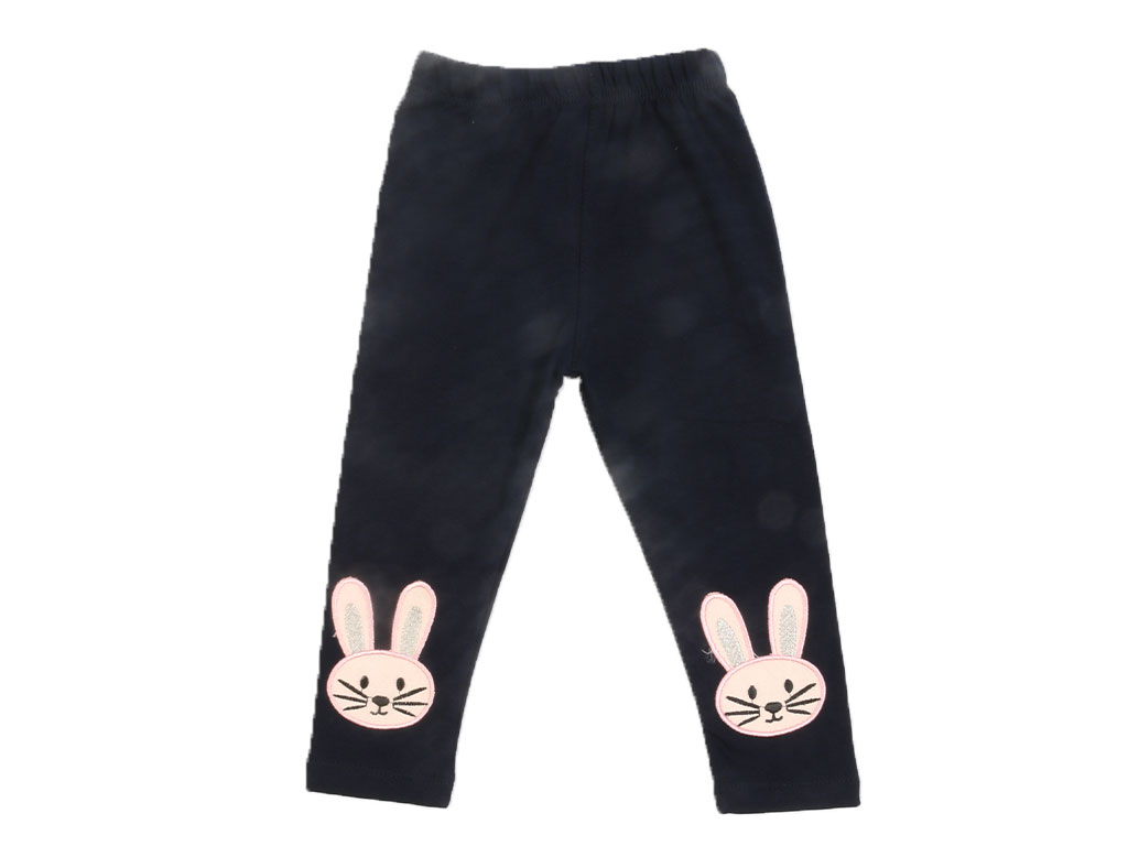 ساق شلواری دخترانه سرمه ای رنگ طرح خرگوش