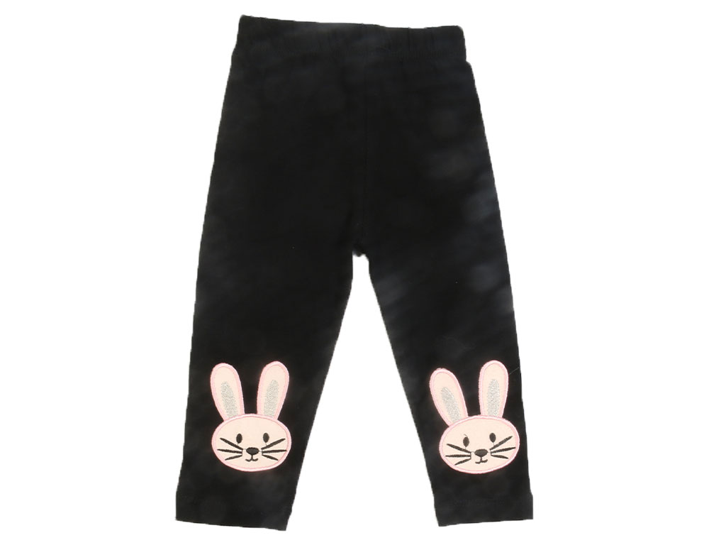 ساق شلواری دخترانه مشکی رنگ طرح خرگوش
