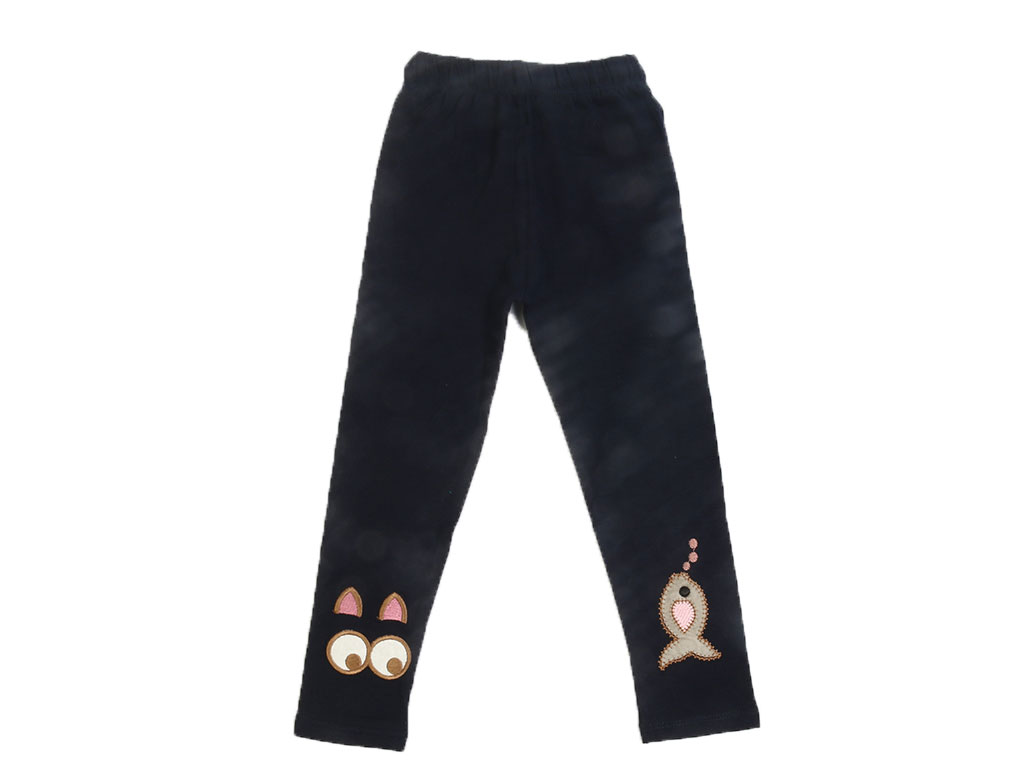 ساق شلواری دخترانه سرمه ای رنگ طرح ماهی