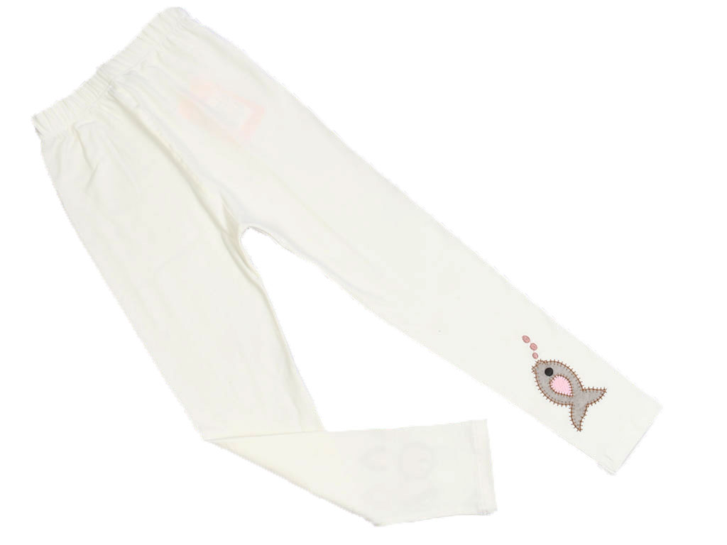 ساق شلواری شیری رنگ طرح ماهی