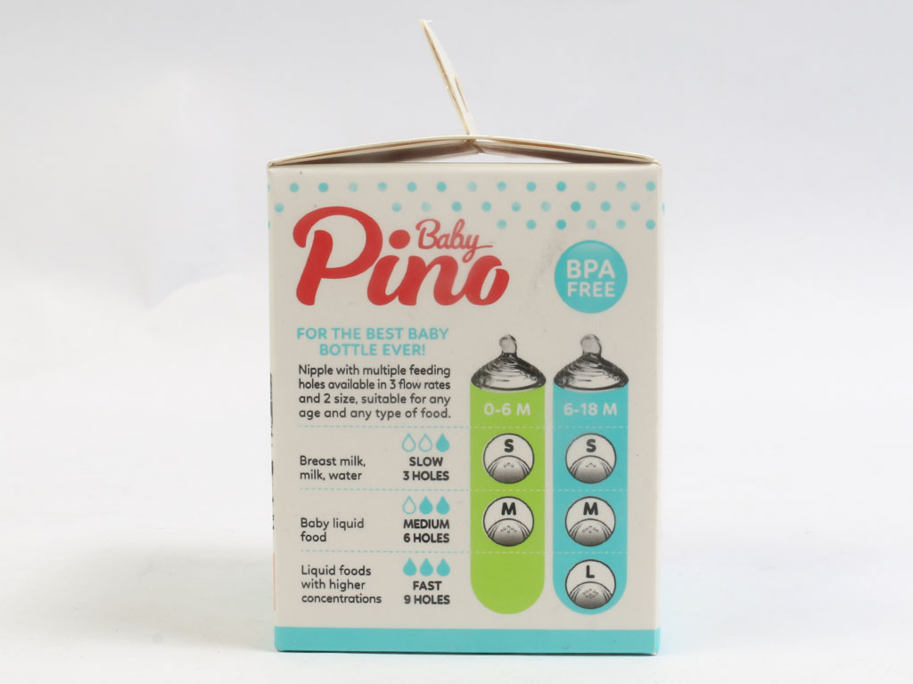 سر شیشه شیر سیلیکونی جریان متوسط غذای مایع نوزادی 18-6 ماه مدل M پینو بیبی Pino baby