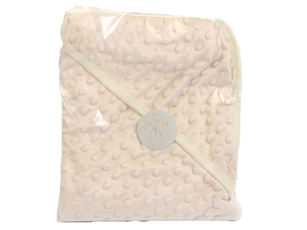 پتو نوزادی کلاه دار یک رو مخمل و یک رو آستر نخ پنبه تیک مک tikmak