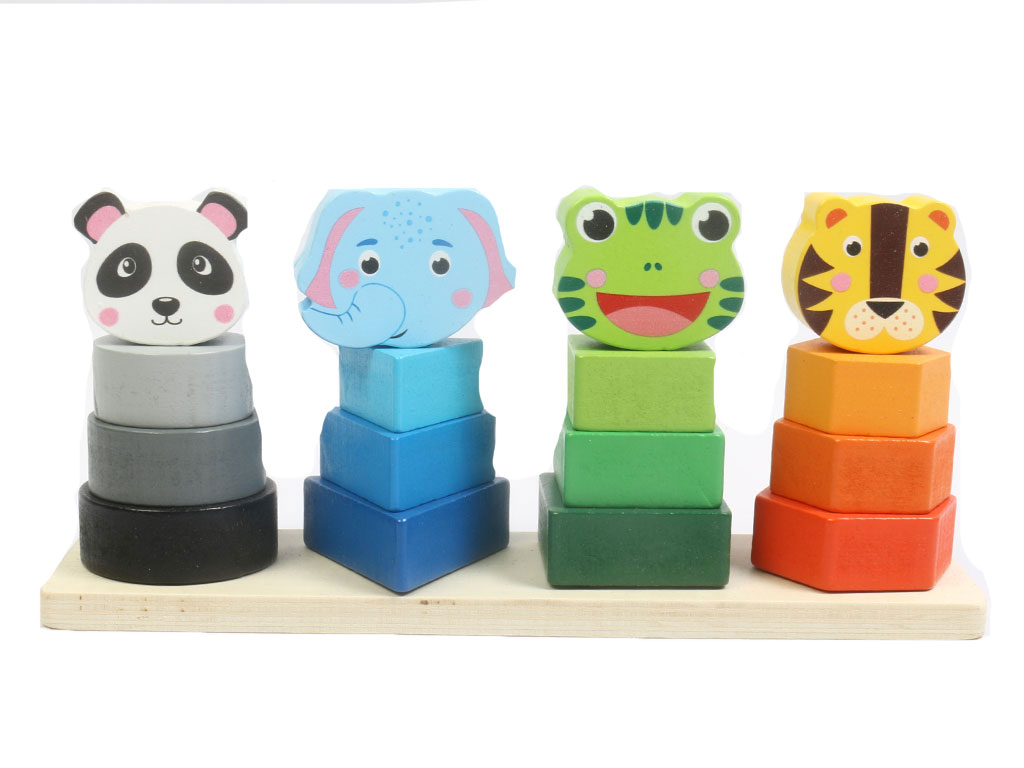 پایه اشکال مونته سوری چهار ستون طرح اشکال هندسی و حیوانات