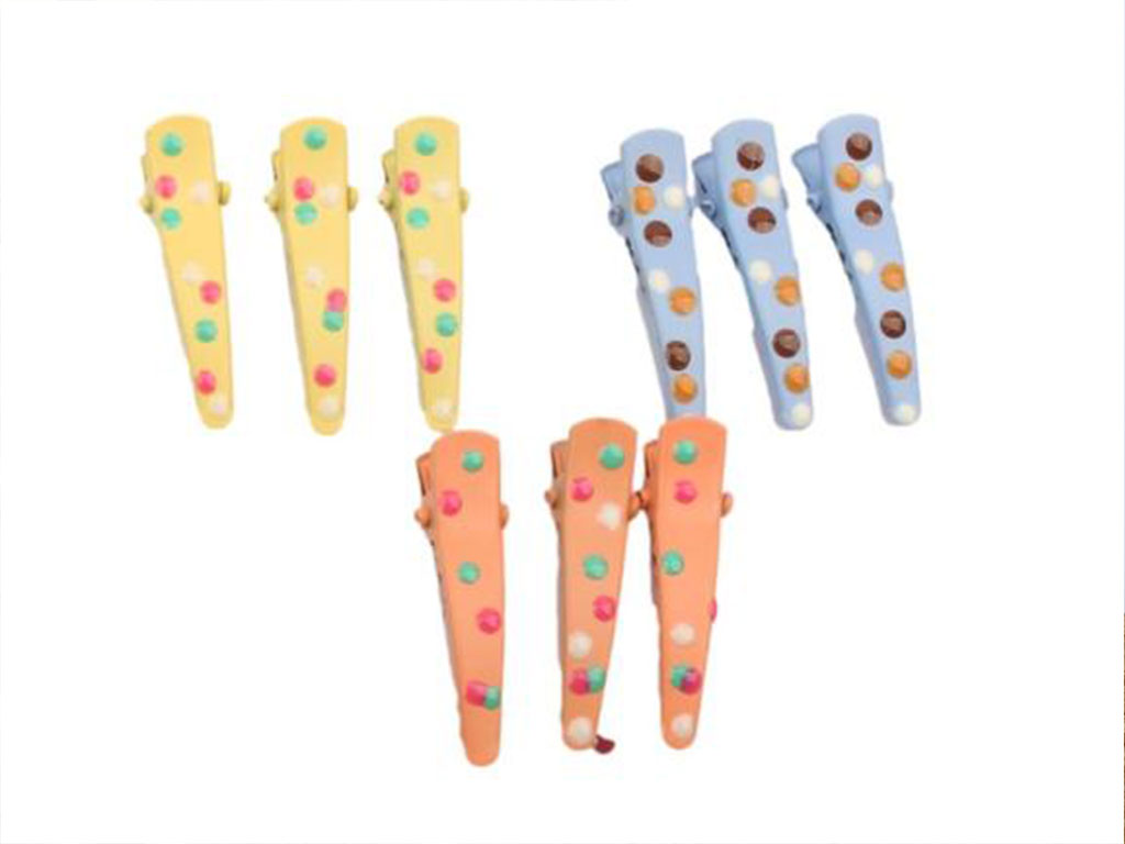 گل سر انبری فلزی خال دار سه عددی