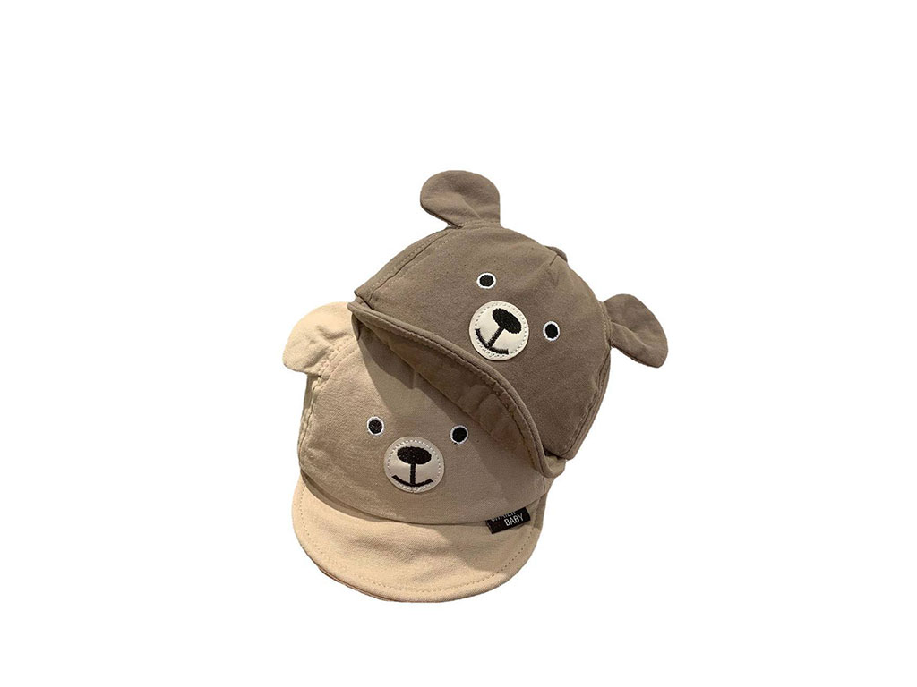 کلاه لبه دار نوزادی طرح خرس(دور سر 50 سانتی متر)