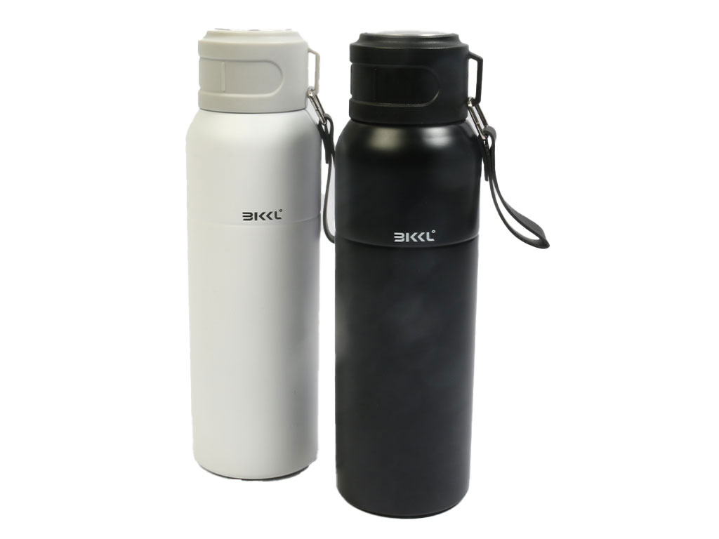 فلاسک استیل حجم 500 میلی لیتر دارای بند چرمی BKKL