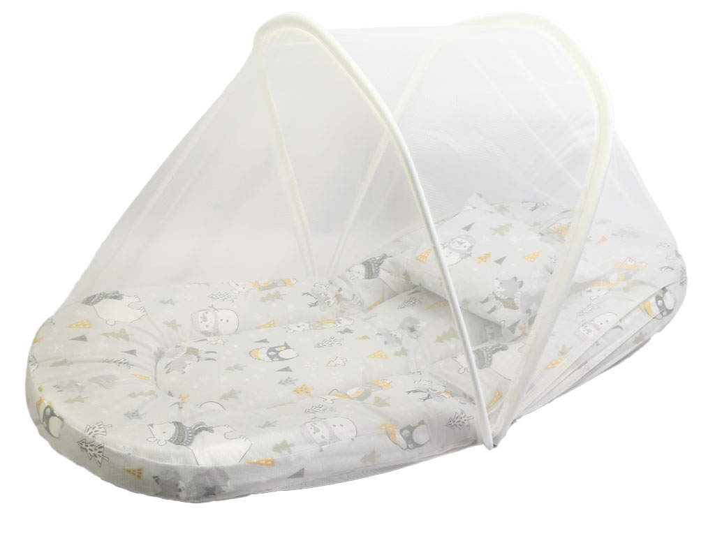 پشه بند تشک دار نوزادی طرح آدم برفی و حیوانات بیبی لایک baby like