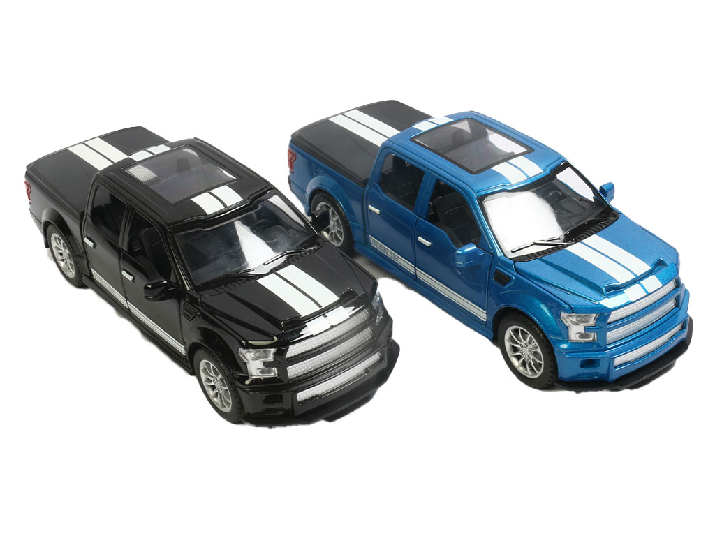 ماشین فلزی عقب کش، موزیکال و چراغدار اسباب بازی طرح وانت فورد 6 درب بازشو