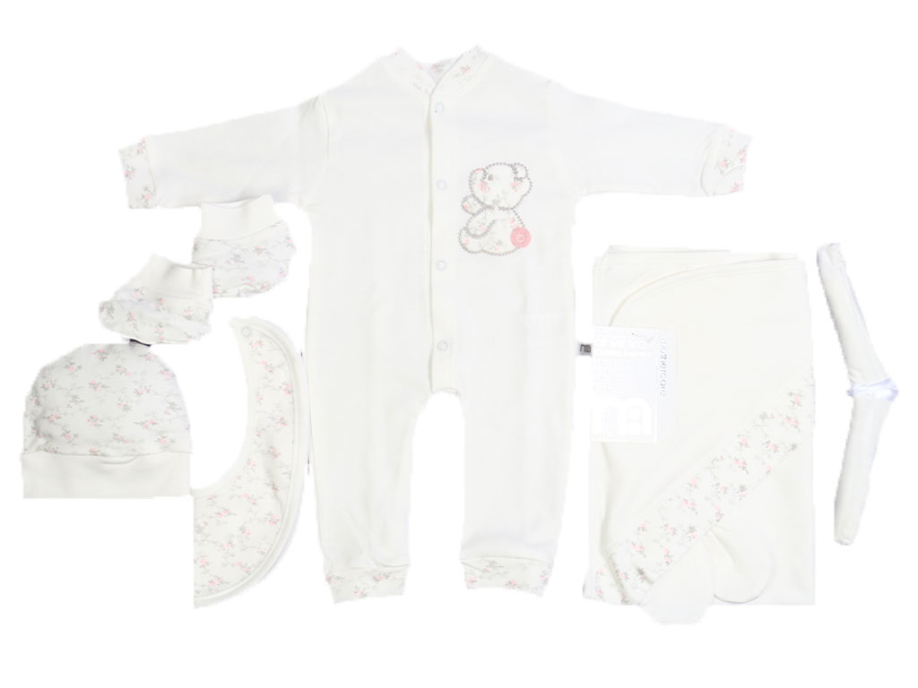 ست شش تکه بیمارستانی نوزادی دخترانه طرح خرس مادرکر mother care