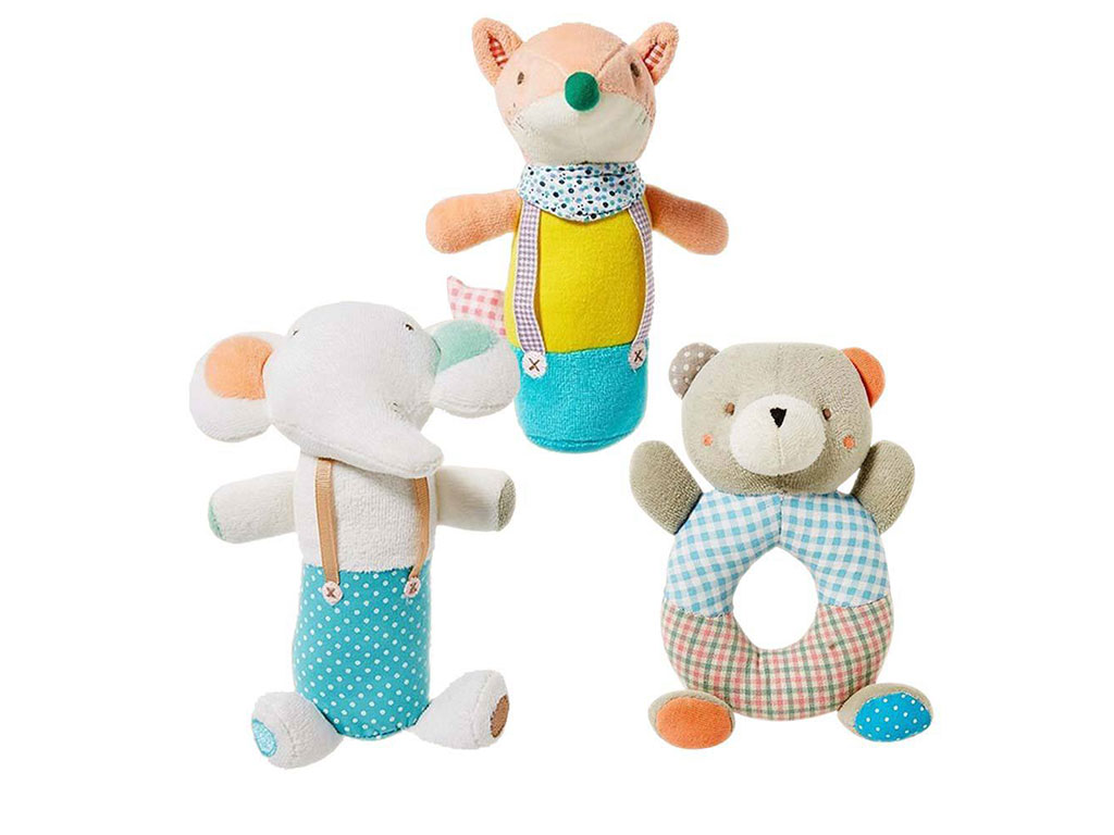 جغجغه سوسیسی پولیشی نوزادی طرح حیوانات جک بیبی Jacky baby