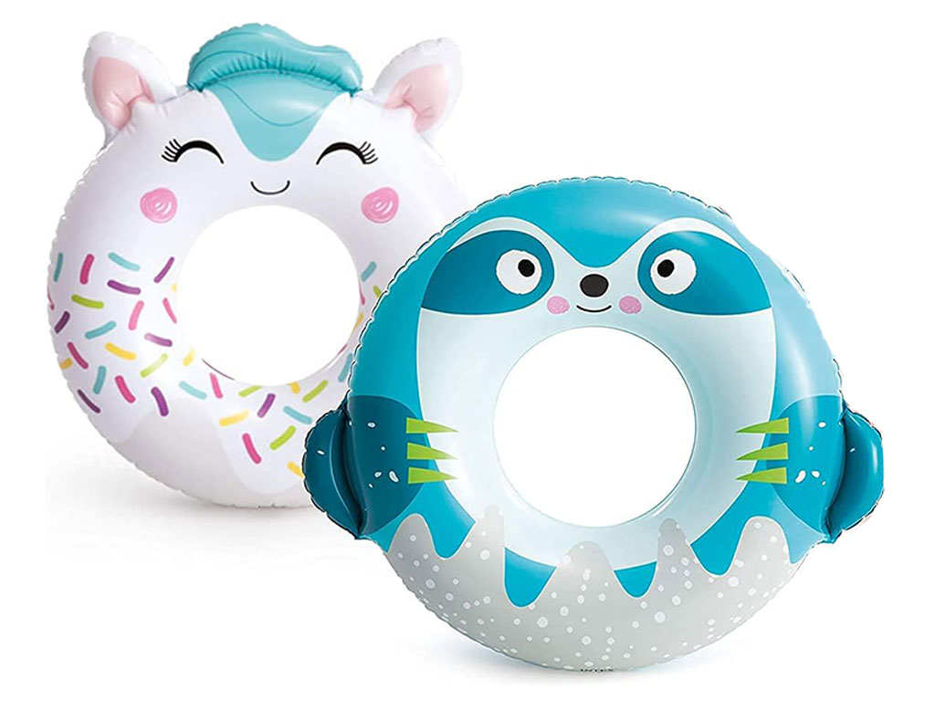 حلقه بادی شنای کودک طرح حیوانات اینتکس intex