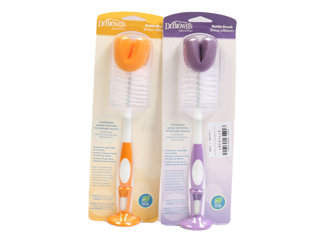 شیشه شور اسفنجی دو سر پایه دار دکتر براون Dr Browns