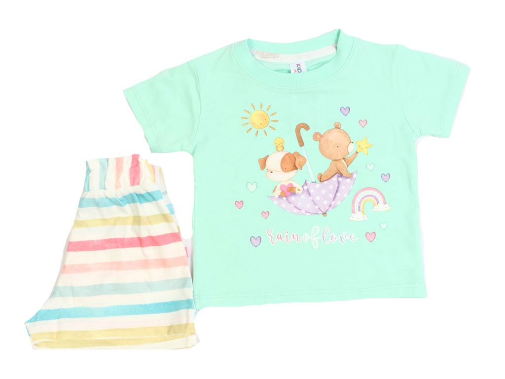 تیشرت و شلوارک راحتی دخترانه طرح حیوانات کیدومکس kido max