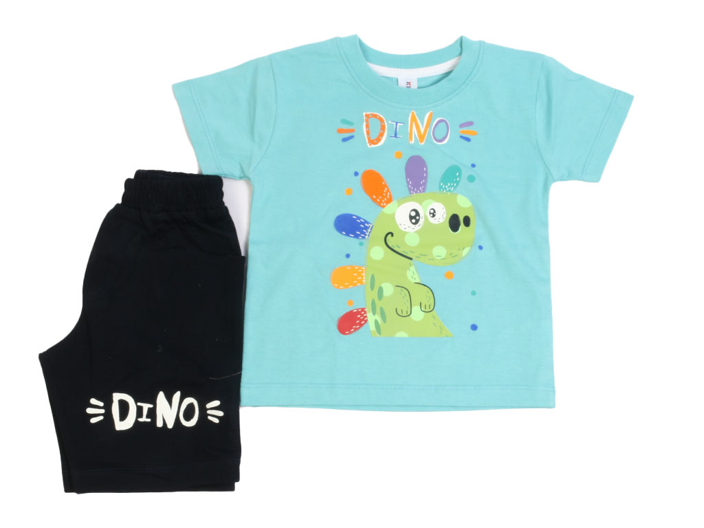 تیشرت و شلوارک راحتی پسرانه طرح دایناسور کیدومکس kido max