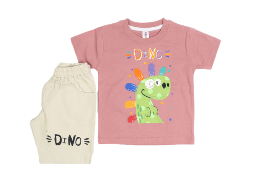 تیشرت و شلوارک راحتی پسرانه طرح دایناسور کیدومکس kido max