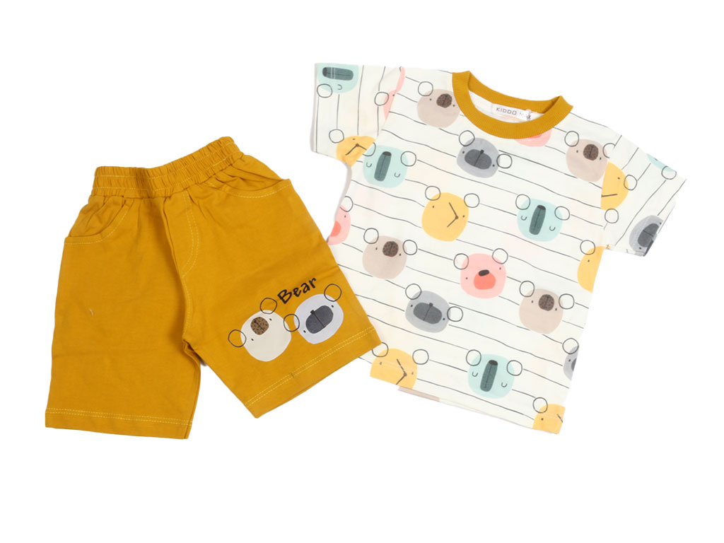 تیشرت و شلوارک راحتی پسرانه طرح خرس کیدومکس kido max