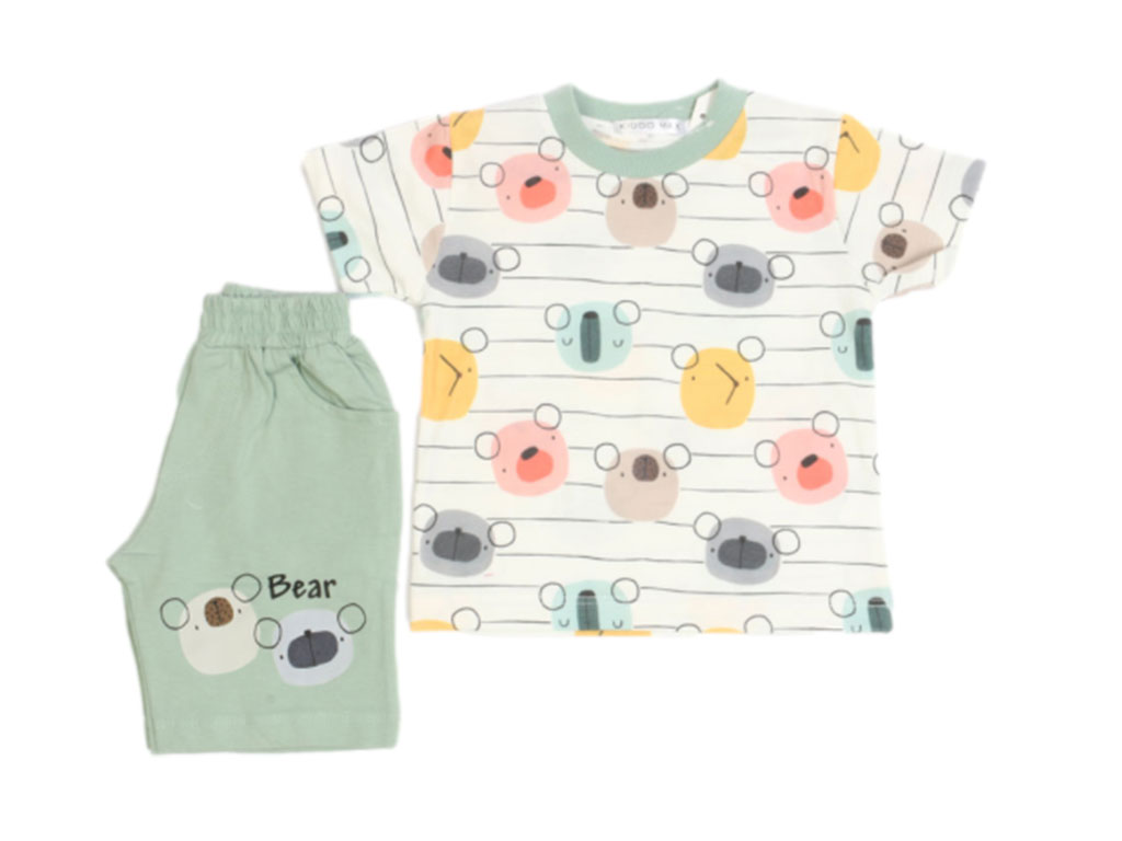 تیشرت و شلوارک راحتی پسرانه طرح خرس کیدومکس kido max