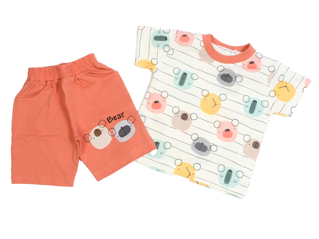 تیشرت و شلوارک راحتی پسرانه طرح خرس کیدومکس kido max