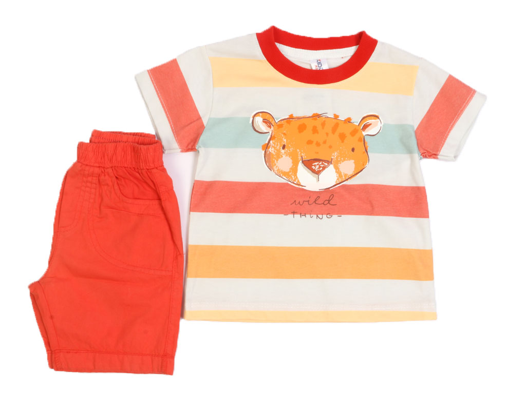 تیشرت و شلوارک کتان پسرانه طرح پلنگ کیدومکس kido max