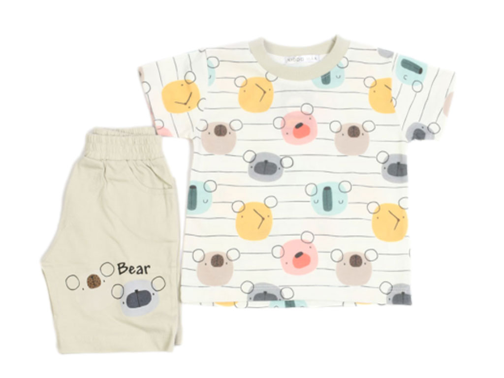 تیشرت و شلوارک راحتی پسرانه طرح خرس کیدومکس kido max