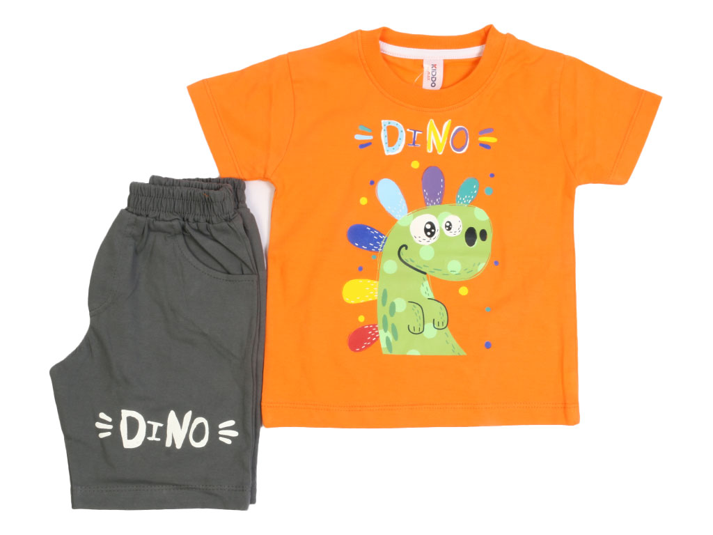 تیشرت و شلوارک راحتی پسرانه طرح دایناسور کیدومکس kido max