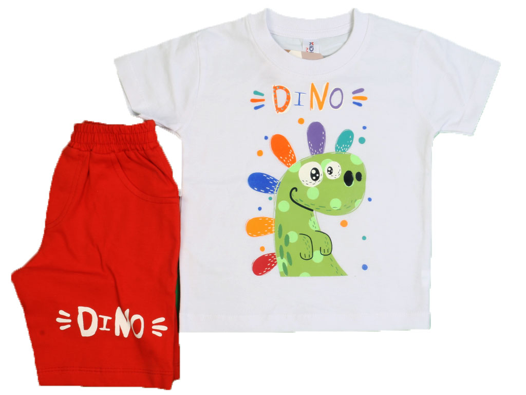تیشرت و شلوارک راحتی پسرانه طرح دایناسور کیدومکس kido max