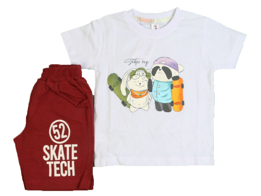 تیشرت و شلوارک راحتی پسرانه طرح خرس و خرگوش کیدومکس kido max