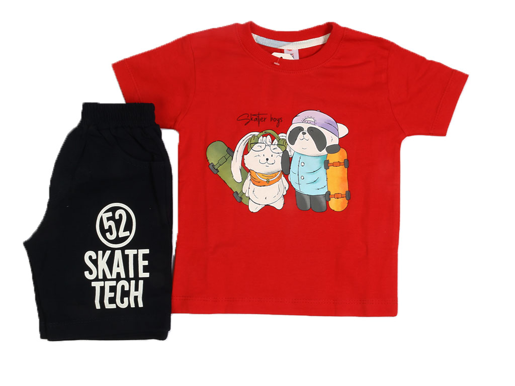 تیشرت و شلوارک راحتی پسرانه طرح خرس و خرگوش کیدومکس kido max