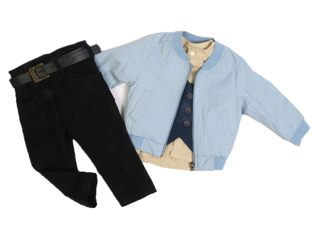 ست شومیز با جلیقه، سویشرت و شلوار مجلسی پسرانه ماسیما بیبی massima baby