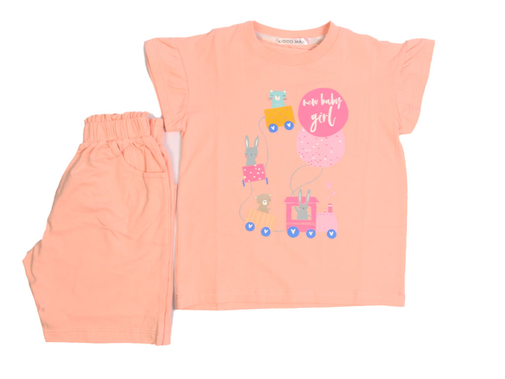 تیشرت و شلوارک راحتی دخترانه طرح خرگوش کیدومکس kido max