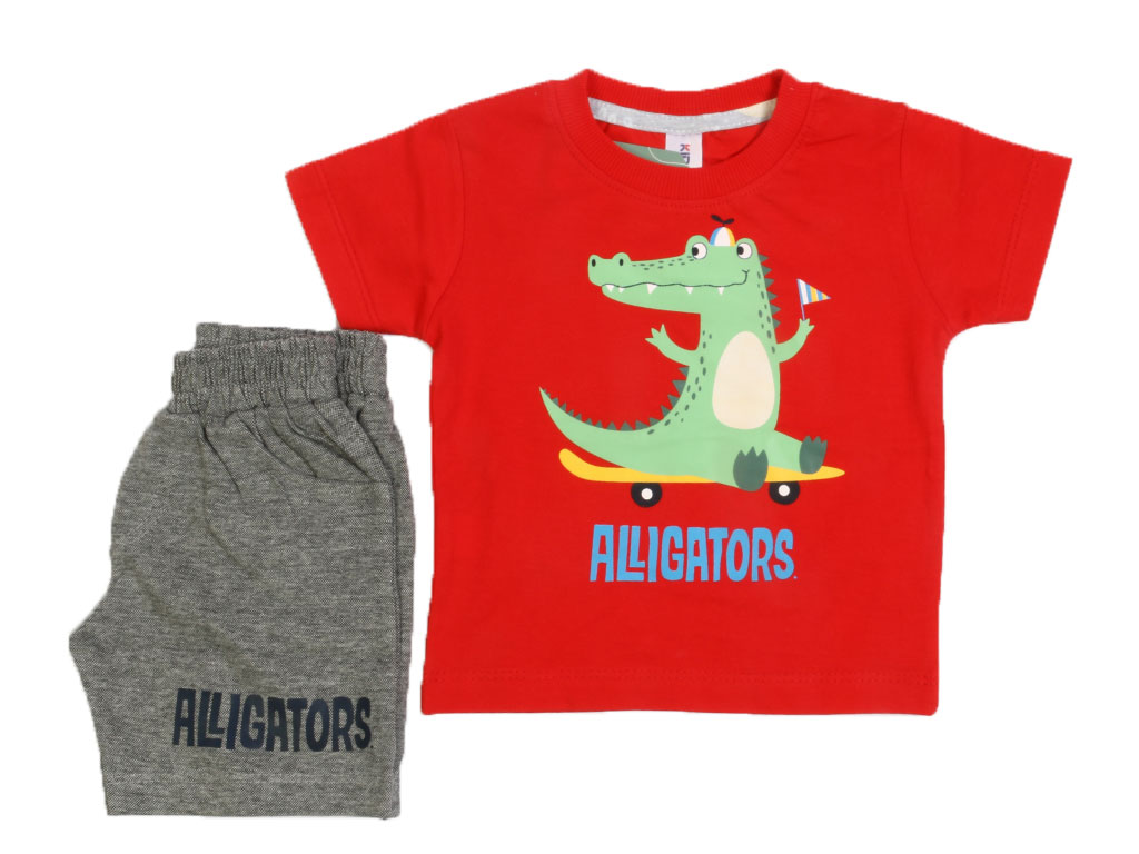 تیشرت و شلوارک راحتی پسرانه طرح تمساح کیدومکس kido max