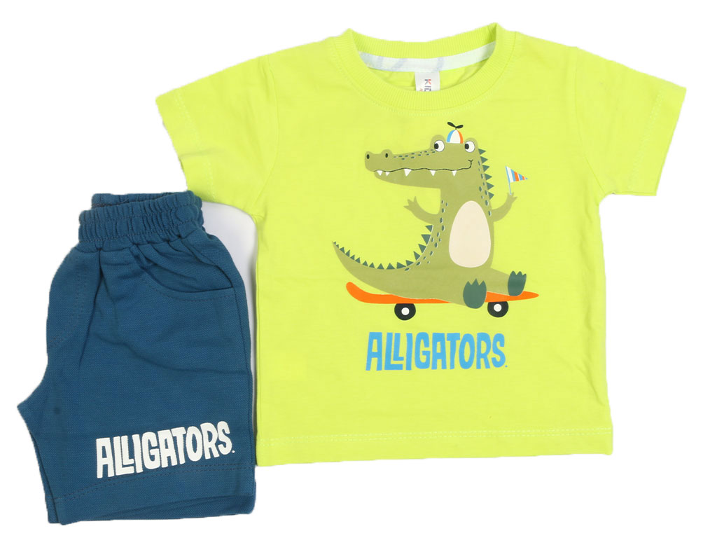 تیشرت و شلوارک راحتی پسرانه طرح تمساح کیدومکس kido max