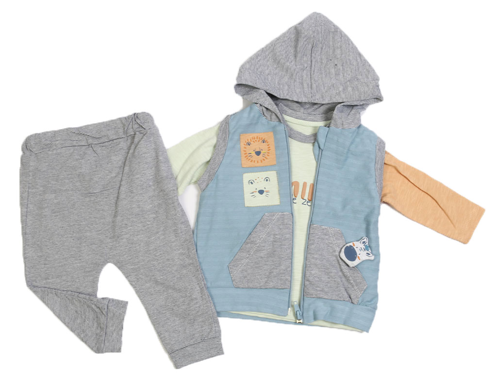 ست بلوز، شلوار و جلیقه کلاهدار نوزادی مای میو my mio