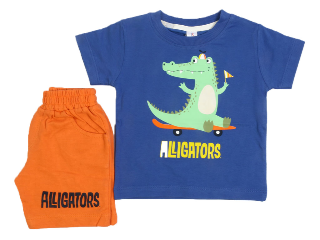 تیشرت و شلوارک راحتی پسرانه طرح تمساح کیدومکس kido max