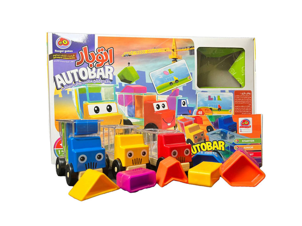 بازی فکری اتوبار (پازل سه بعدی کودکان) با 48 چالش مختلف هوگر houger