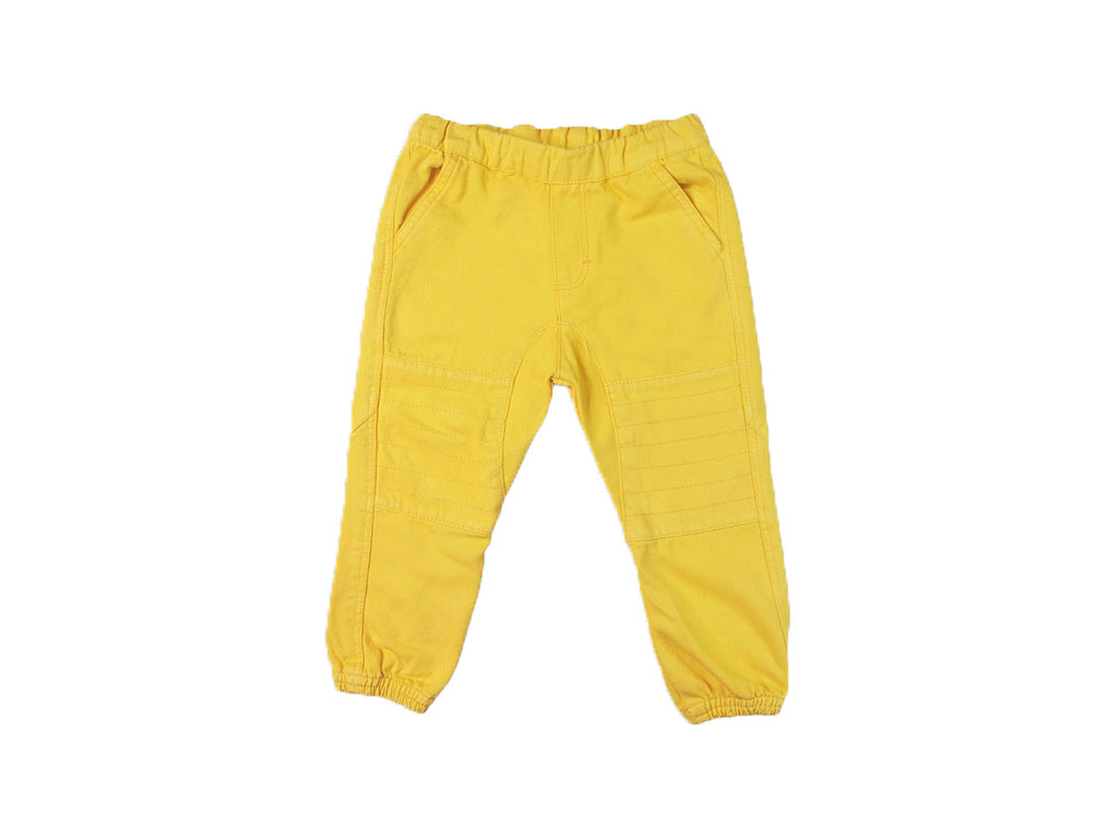 شلوار کتان نوزادی پسرانه کمرکش رنگ زرد برند روح Rooh