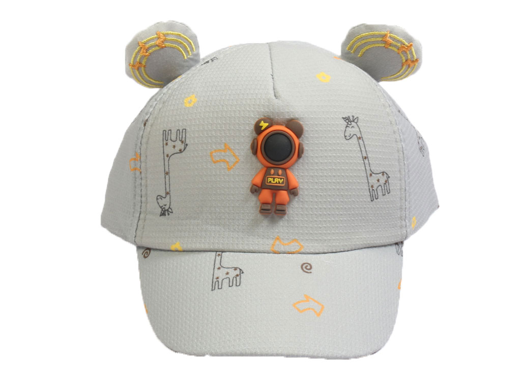 کلاه لبه دار پسرانه طرح آدم آهنی و زرافه (دور سر 48 cm)