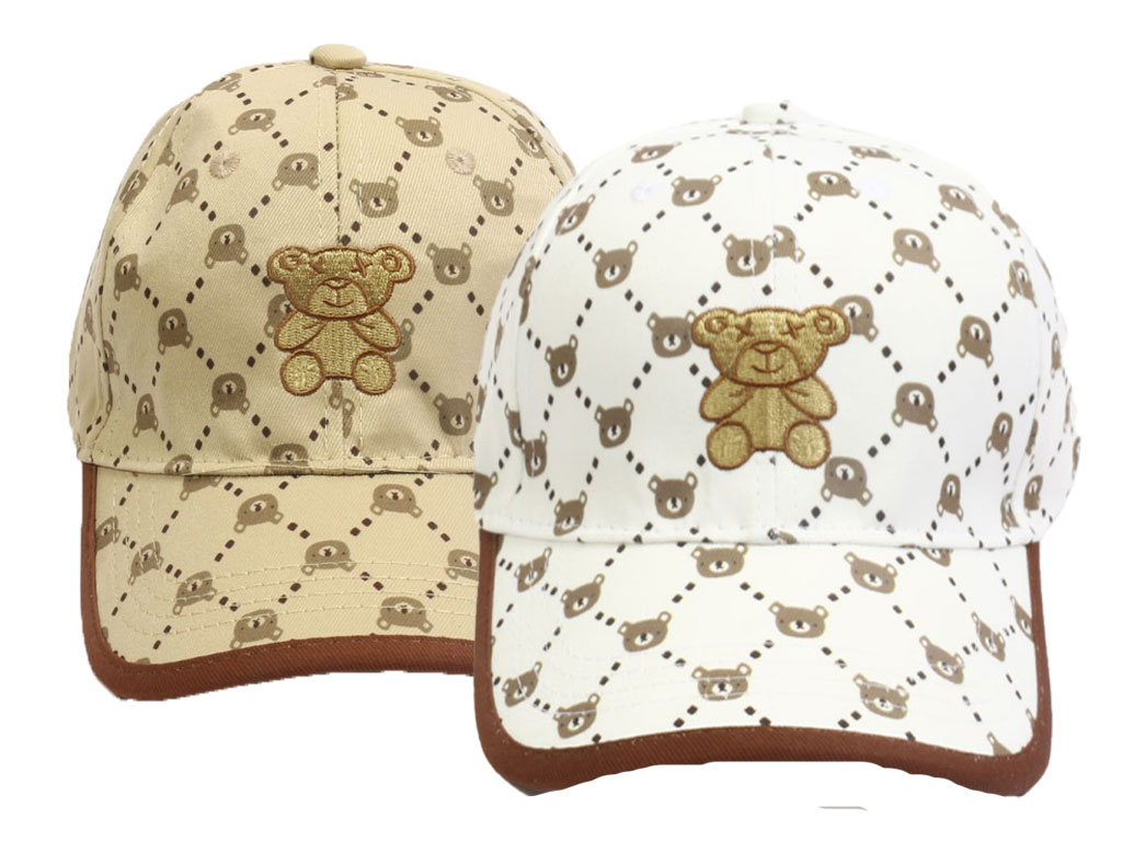 کلاه لبه دار بچگانه طرح خرس گوچی (دور سر 55 cm)
