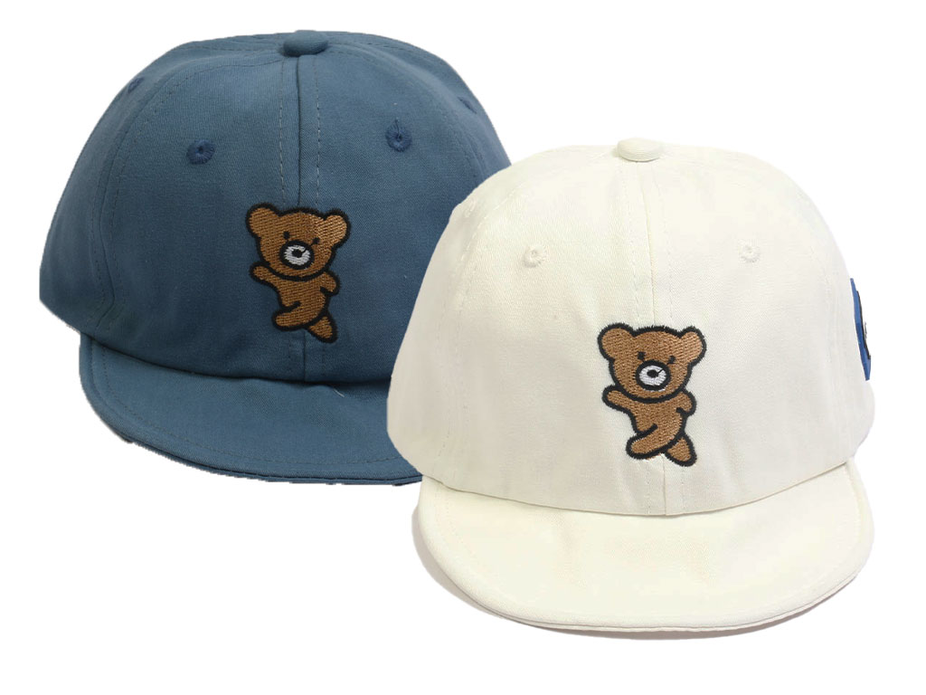 کلاه لبه دار بچگانه طرح گلدوزی شده خرس (دور سر 49 cm)